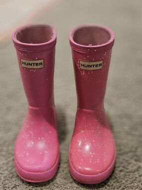 Hunter Kids Hot Pink Glitter Rain Boots